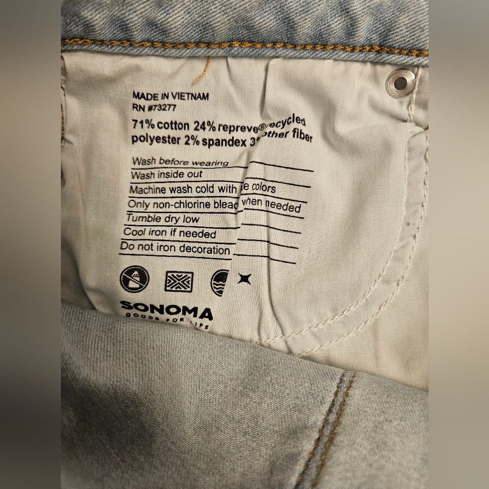 Lot of 2 Sonoma Light Wash Distressed High Rise Curvy Jegging, Size 2 R - Picture 7 of 8